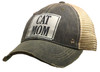 Vintage Life Distressed Trucker Hat "Cat Mom"