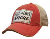 Vintage Life Distressed Trucker Hat "Live Love Rescue"