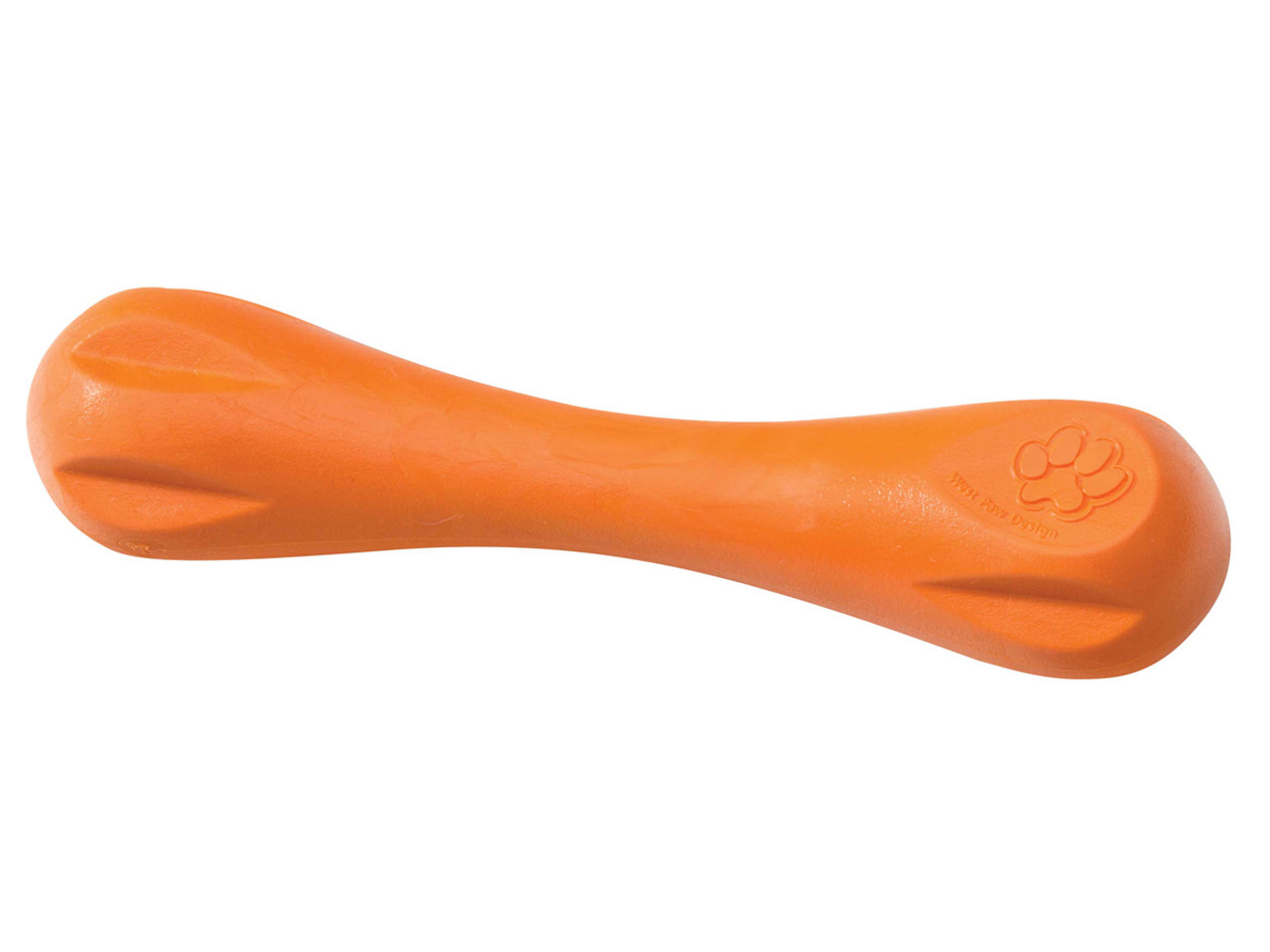 West Paw 8000372 Zogoflex Orange Hurley Bone Synthetic Rubber Chew