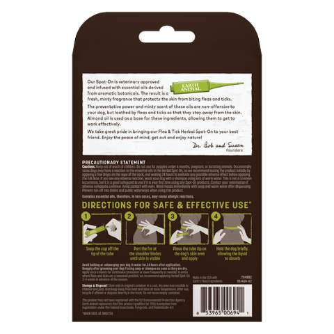 Earth Animal Herbal Flea & Tick Spot-On for Dogs