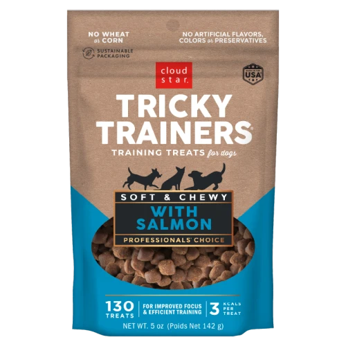 Cloud Star Chewy Tricky Trainers Treat Salmon Flavor 5oz