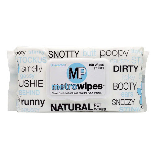 Metro Paws Natural Hypoallergenic Wipes Unscented 100ct