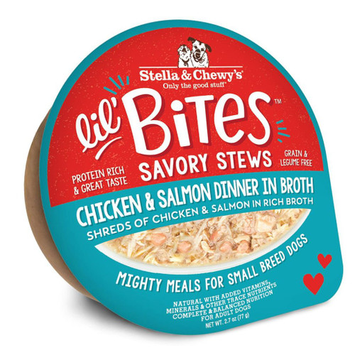 Stella & Chewy's Lil' Bites Savory Stews Chicken & Salmon Dinner in Broth 2.7oz