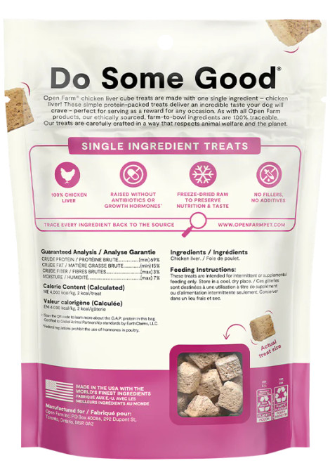 Open Farm Freeze Dried Raw Single Ingredient Chicken Liver Cubes 3oz Open Farm Freeze Dried Raw Single Ingredient Chicken Liver Cubes 3oz