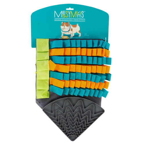 Messy Mutts Square Forage/Snuffle Mat plus Lick Mat 16" x 16"