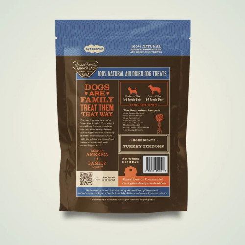 Gaines Family Farmstead Turkey Tendon Chips 5oz