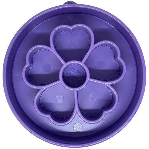 Sodapup Flower Design eBowl Enrichment Slow Feeder Bowl for Dogs Purple