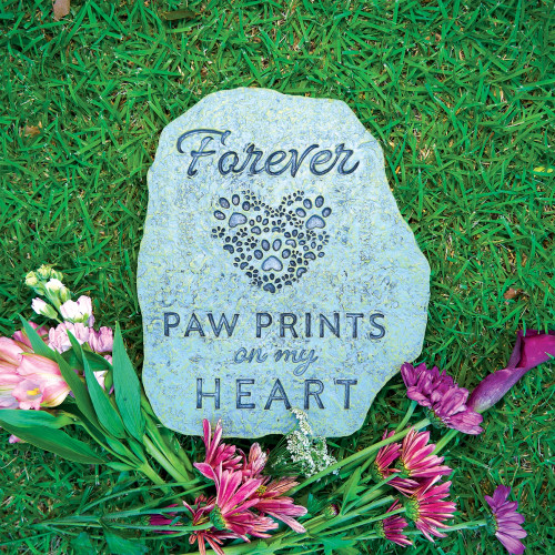 Forever Paw Prints on my Heart Memorial Stone