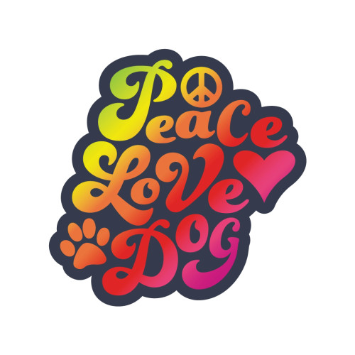 3" Sticker - Peace Love Dog