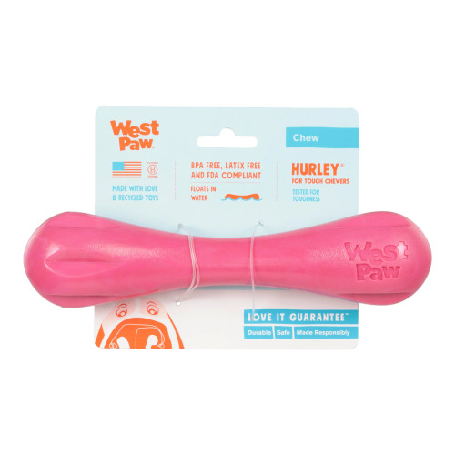 West Paw Hurley Dog Bone Geranium