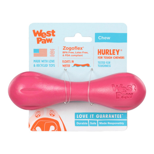 West Paw Hurley Dog Bone Geranium