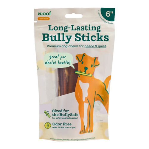 Woof Free Range Bully Sticks 6" 5pk
