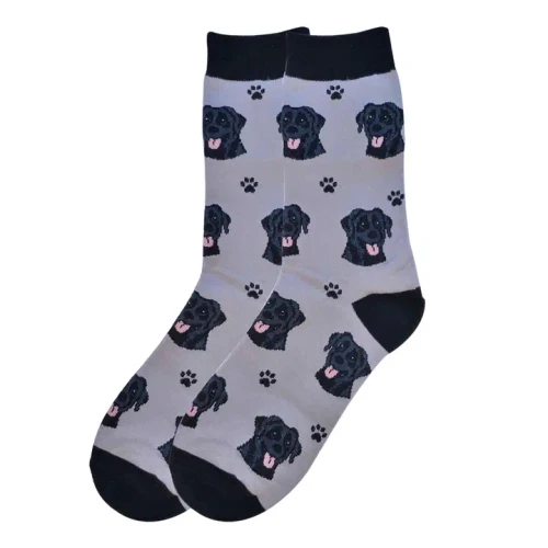 Black Labrador Fun Novelty Crew Dog Socks