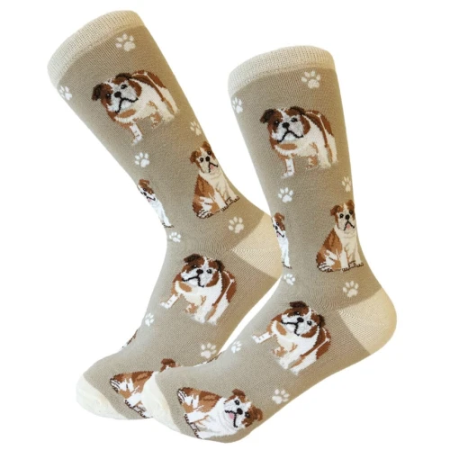 Bulldog Fun Novelty Crew Dog Socks