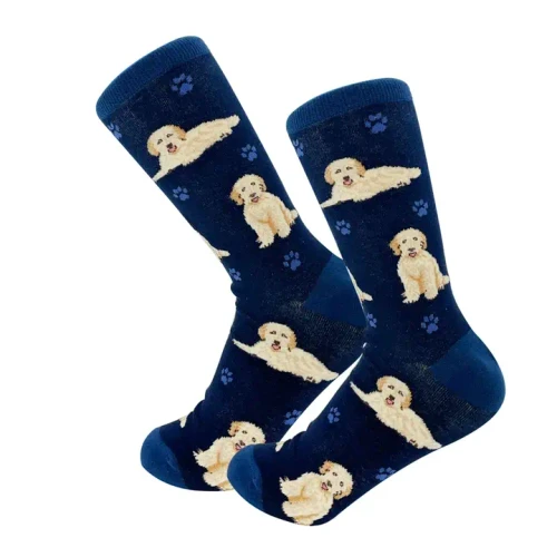 Goldendoodle Fun Novelty Crew Dog Socks