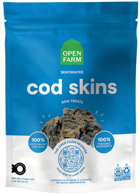 Open Farm Dehydrated Cod Skins Treats 2.25oz