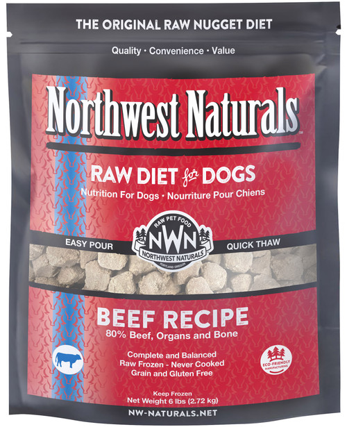 Northwest Naturals Frozen Raw Dog Food Beef Recipe Nuggets 6lb