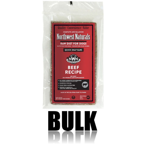 Northwest Naturals Frozen Raw Dog Food Beef Recipe Bulk Bars 25lb