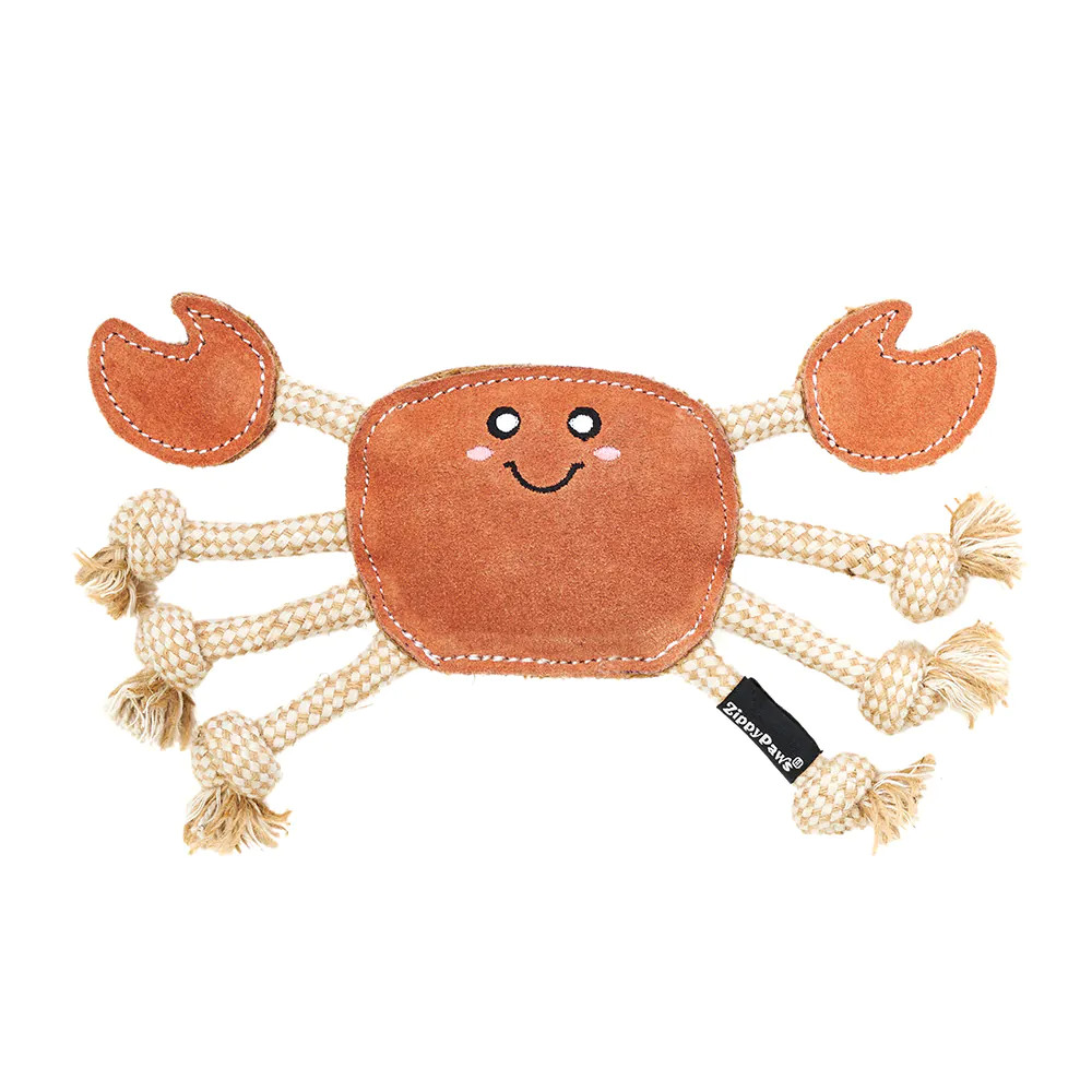 Zippy Paws ecoZippy Suede and Rope Buddies Crab - WOODIN' YOU