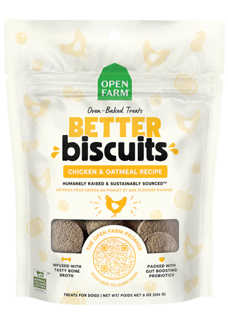 Open Farm Better Biscuits Chicken & Oatmeal Recipe 8oz - WOODIN' YOU