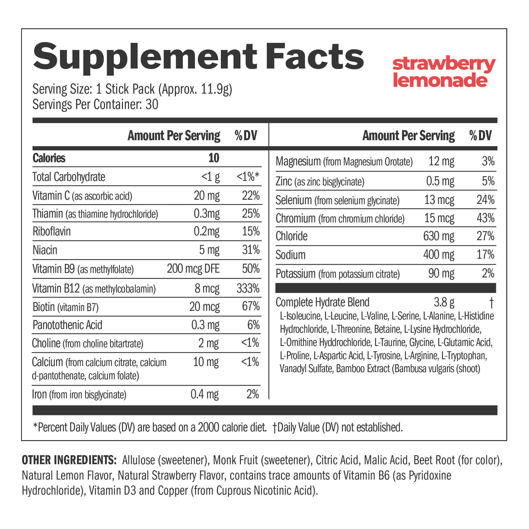 Strawberry Lemonade — stick pack close-up