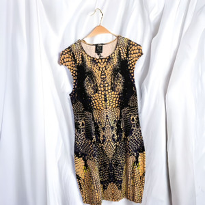 McQ by Alexander McQueen Multicolor Snake Skin Print Sleeveless Dress