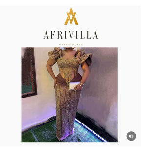 Stunning Caramel & Skin Gown