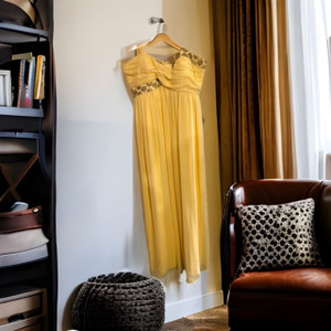 Buttercream Yellow Pleated Chiffon Dress (Maxi - Sz XL) Buttercream Yellow Pleated Chiffon Dress (Maxi - Sz XL)