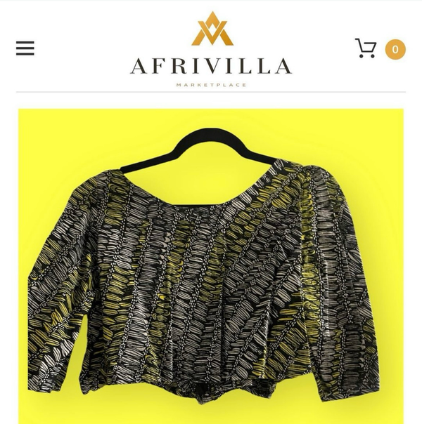 African Designer Ankara Zipper Back crop Top Blouse