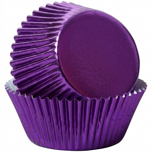 Purple Foil Baking Cups 50mm