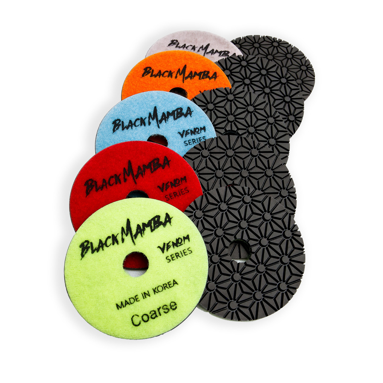 Venom Black Mamba 3-Step Diamond Polishing Pads for Dark Quartz
