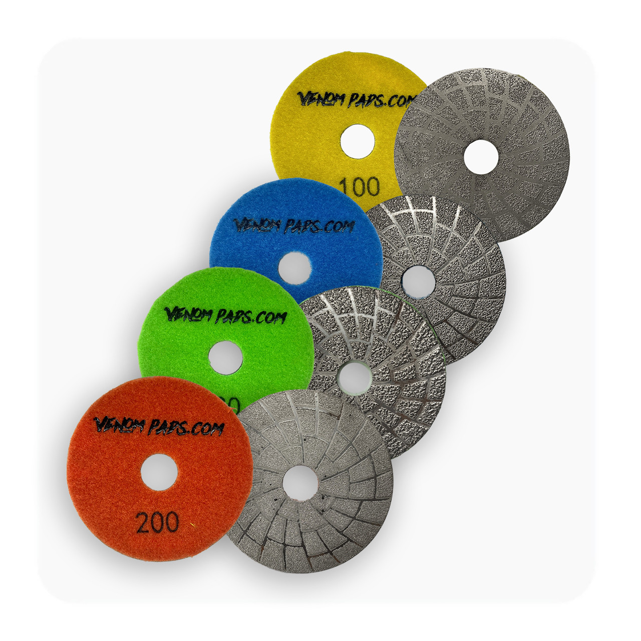 Venom Vacuum Brazed Diamond Grinding Pads for Granite, Quartz and