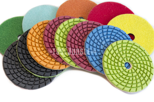 Venom Spiral Xtra Thick 4-Inch Diamond Polishing Pads for Concrete, Quartz, Granite & Quartzite