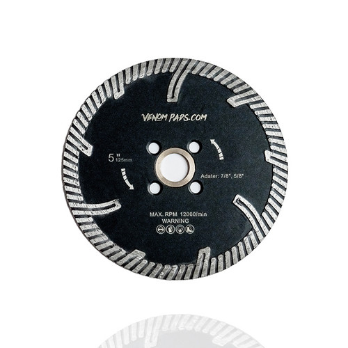Venom Siren Side Cut Diamond Turbo Blade – For Quartzite, Quartz, and Granite (4.5 inches, 5 inches, 6 inches, 7 inches)