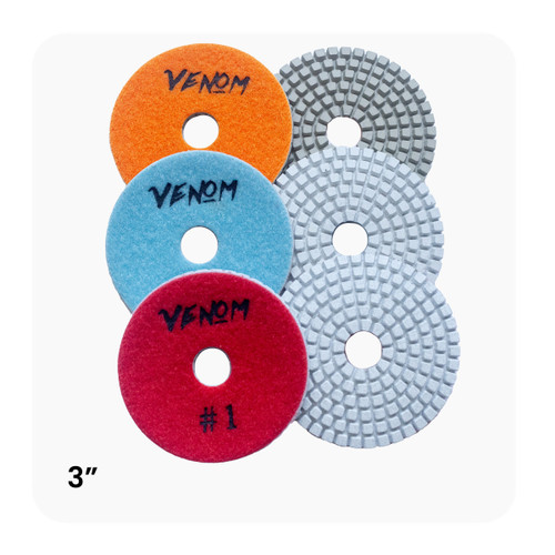 3" Venom Hybrid 3 step Pads