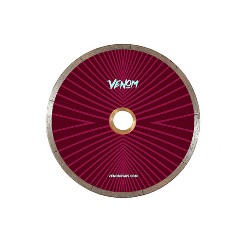 Venom Q Slot Continuous Rim Diamond Blade – 4 inch, 4.5 inch, 5 inch, 6 inch (Wet Use for Porcelain, Dekton & Compact Surfaces)
