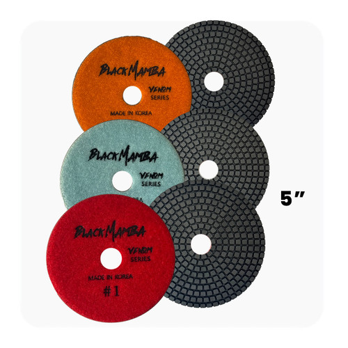 Venom Black Mamba 3-Step Diamond Polishing Pads for Dark Quartz