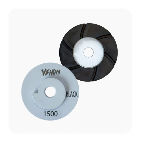 Venom Black Mamba Surface Repolishing Turbo Wheel – 3 Inch Plastic Quick Change for Granite, Quartz & Quartzite Surface Repair & Resurfacing