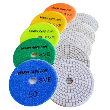 Venom SVE White Resin Wet Diamond Polishing Pads for Stone