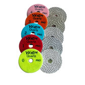 4" Venom Quartz PRO Diamond 4 Step Polishing Pads