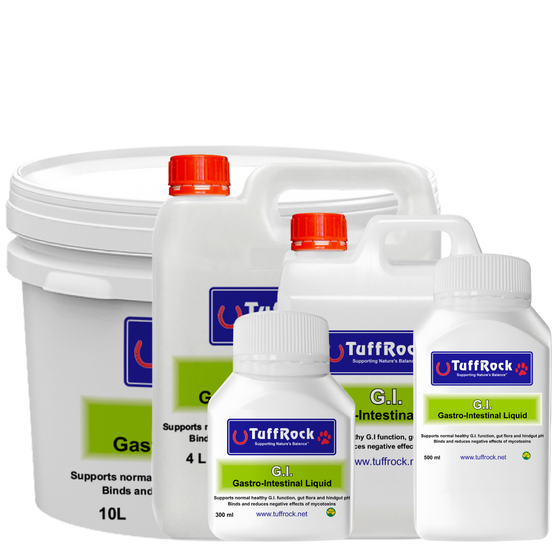 TuffRock G.I. digestive support liquid – natural horse gut health supplement with volcanic minerals.