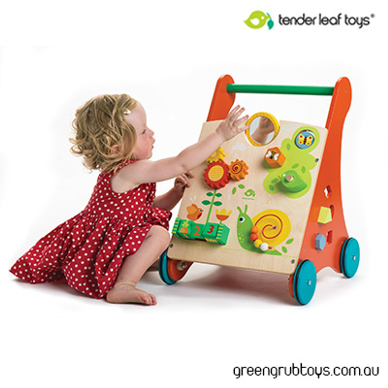 wooden activity baby walker