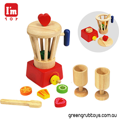 wooden toy food set