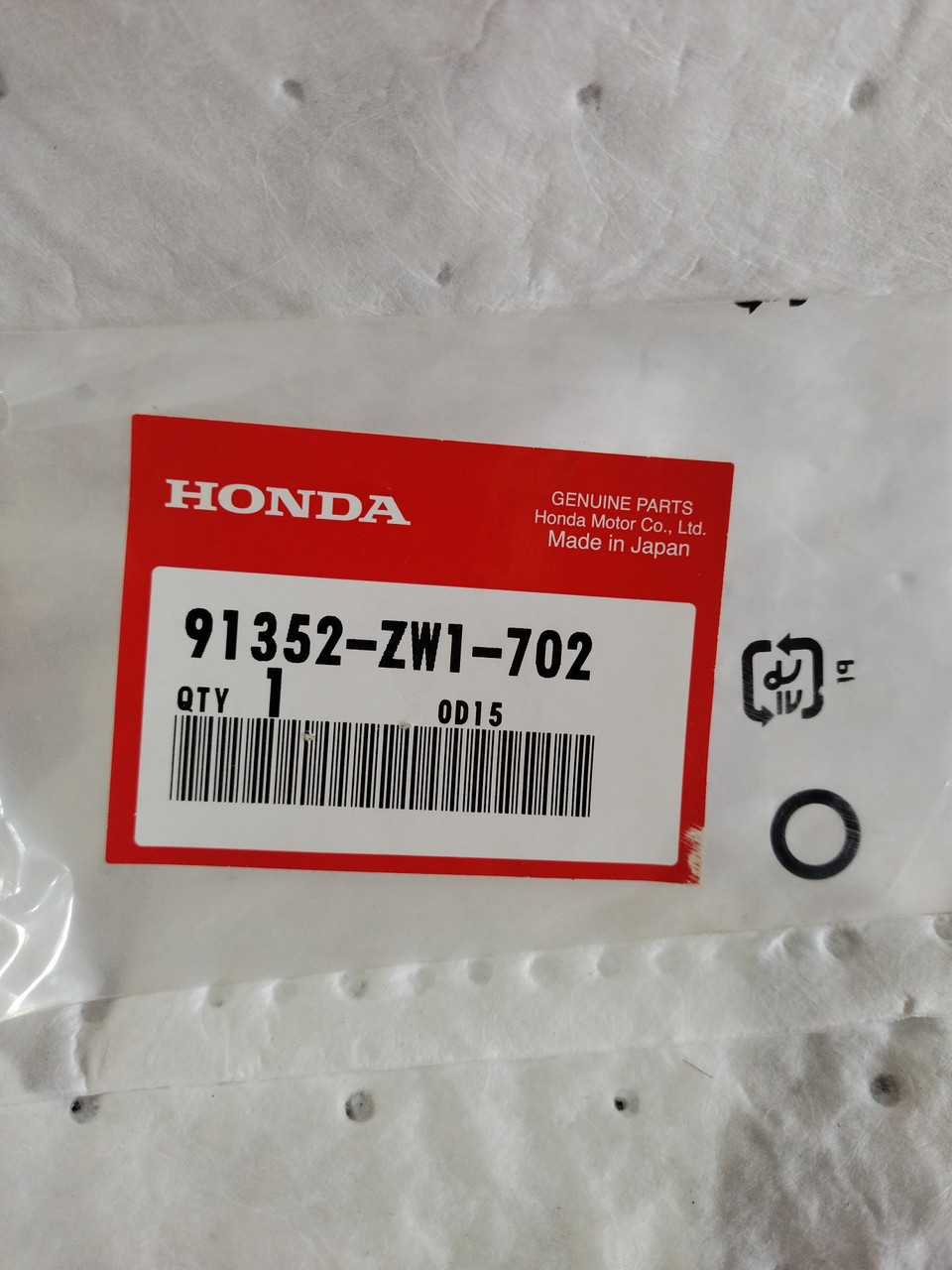 91352-ZW1-702 O-RING (1.8x7.7) - Hamlin's Part Sales