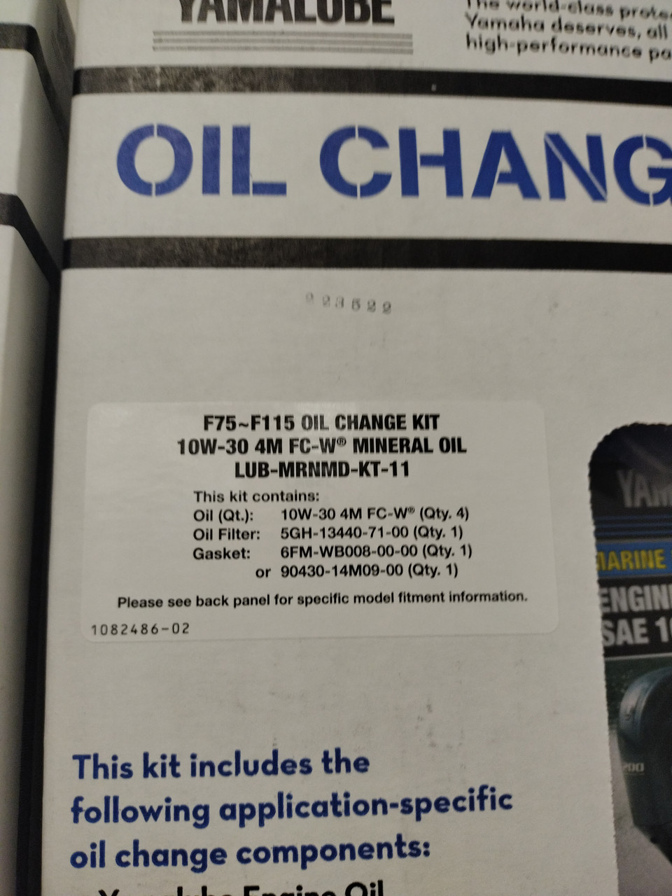 Yamaha OEM Oil Change Kit For F200 F225 F250 Outboards – Yamalube 10W30, LUB-MRNLG-KT-10