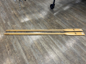 Feather Brand Varnished Wooden Oar
Select wood, great balance and excellent workmanship. Varnish finish. Approximate blade dimensions: 5 x 21". Shaft dimension at grip is 1-3/8", at throat: 1-3/8"