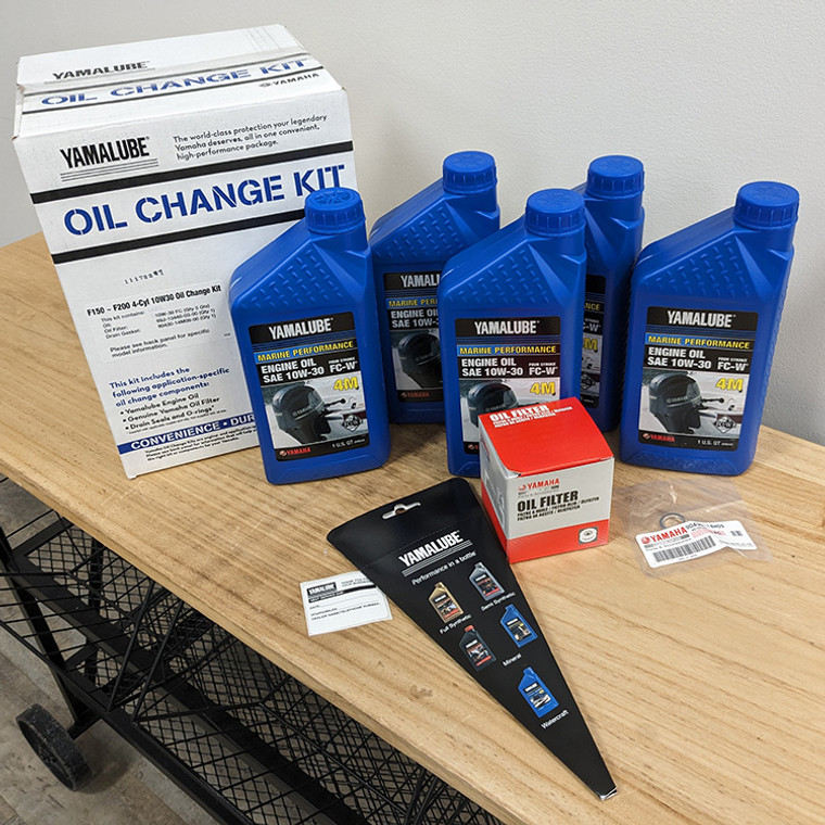 Yamaha F150 - F200 4 Cylinder 10W30 Oil Change Kit -LUB-MRNMR-KT-10