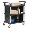 Proplaz Small Three Shelf Trolleys with Plastic Sides - 150kg Capacity