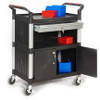 Proplaz Shelf Trolleys with Lockable Drawer & Cupboard - 150kg Capacity