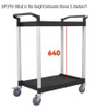 Workhorse Large Heavy Duty Trolley with 2 Shelves - 150kg Capacity